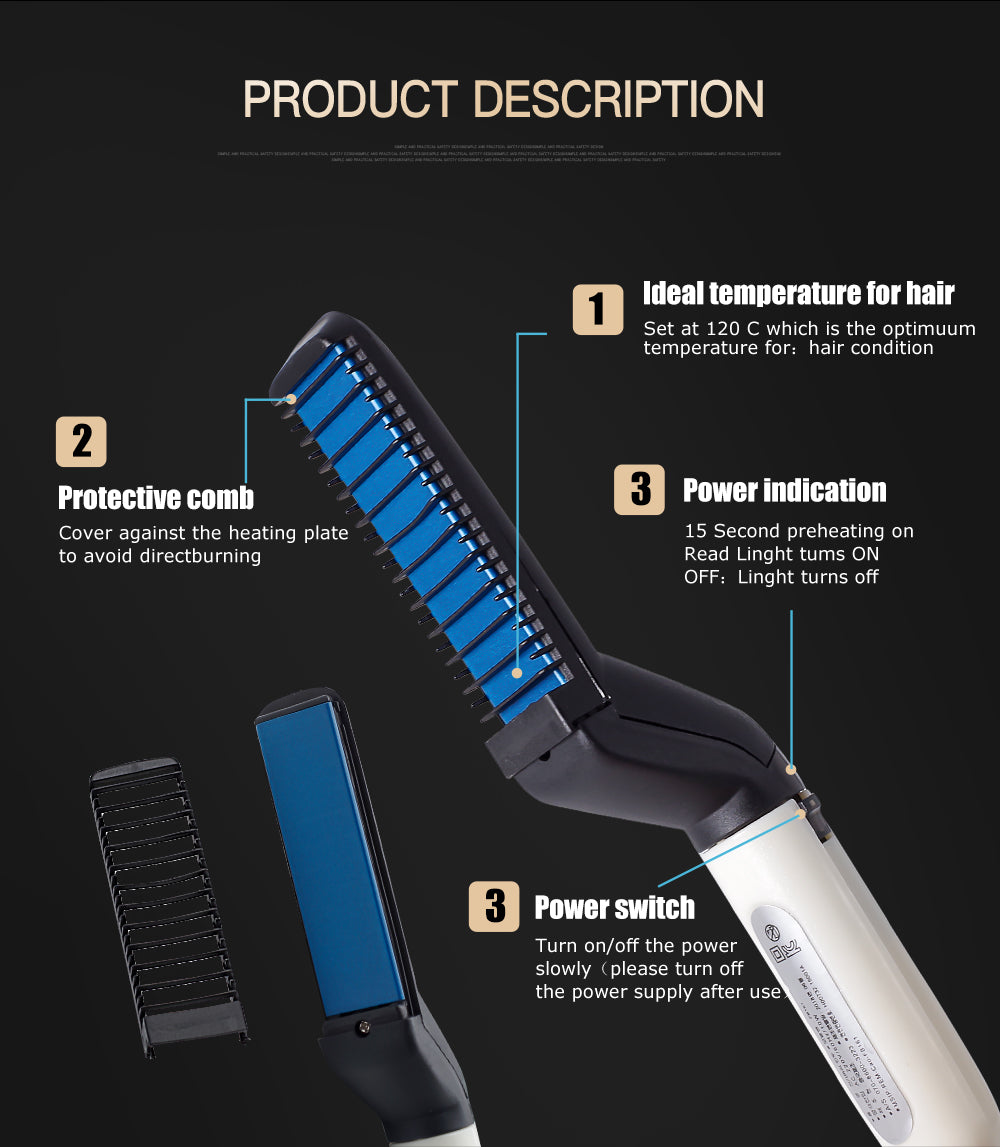 Beard Straightener Comb Brush Electric Multifunctional Hair Mini Hair Straightener